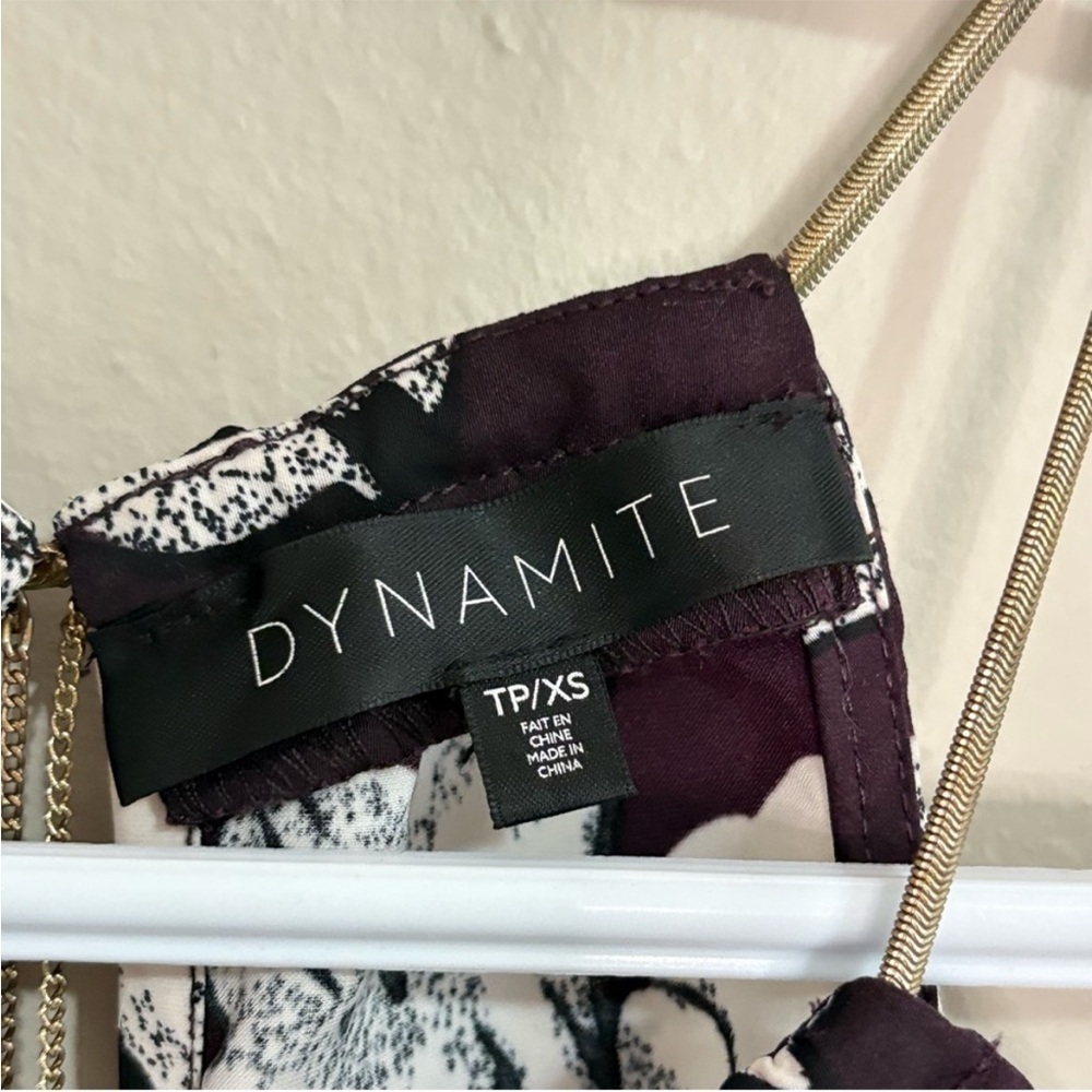 Dynamite Plum & Cream Halter Cocktail Mini Dress – Size XS Like New - Picture 5 of 12